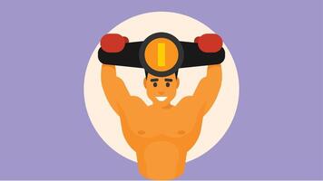Athlete workout and winning a competition vector illustration