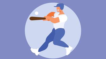 Baseball player in a game court vector illustration