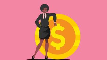 Business woman stands out and prove herself in business world vector