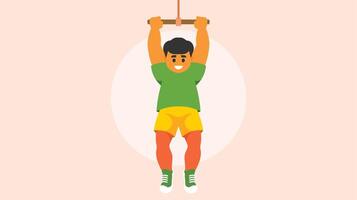 A Child is playing with his game and toys with imagination vector illustration