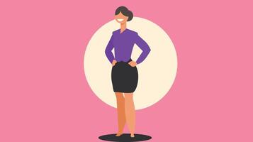 Business woman stands out and prove herself in business world vector