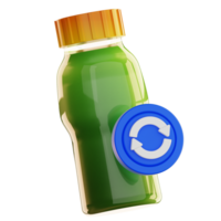 Recycle Bottle ecology technology illustration 3d png