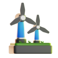 Wind Turbine ecology technology illustration 3d png