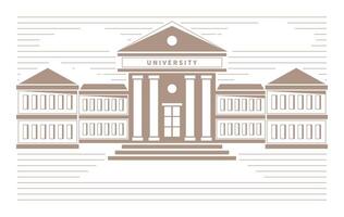 University, college, academy or school building isolated on white background. Vector illustration