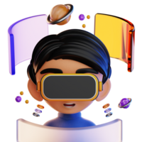 virtual realidad tecnología ilustración 3d png