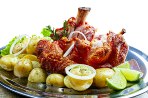 Braised pork knuckle with potatoes png