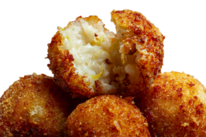 Fried rice balls. Traditional from Brazil where it is called Bolinho de arroz. png