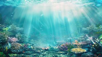 ai generado vistoso coral arrecife submarino mundo maravilloso foto