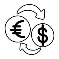 An editable design icon of currency exchange vector