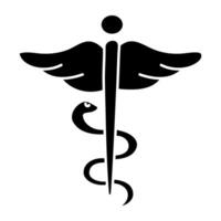 Editable design icon of caduceus vector