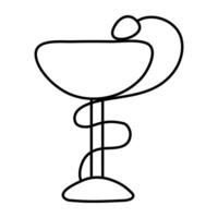 Editable design icon of Asclepius cup vector