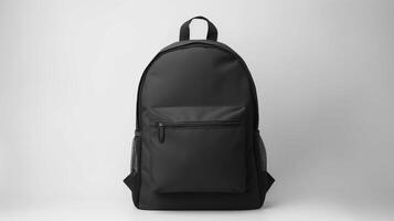 AI generated Charcoal Backpack Bag isolated on white background with copy space for advertisement. AI Generated photo