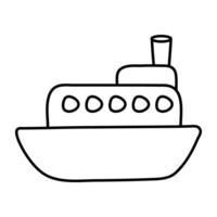 A linear design icon of ship vector