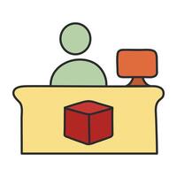 A flat design icon of logistic reception vector
