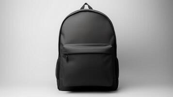 AI generated Charcoal Backpack Bag isolated on white background with copy space for advertisement. AI Generated photo