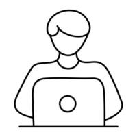 An icon design of laptop user vector