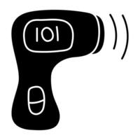 An editable design icon of infrared thermometer vector