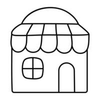 A linear design icon of shop architecture vector