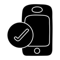 Modern design icon of verified phone vector