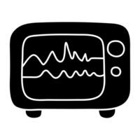 un icono de diseño único del monitor de ecg vector