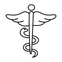 Editable design icon of caduceus vector