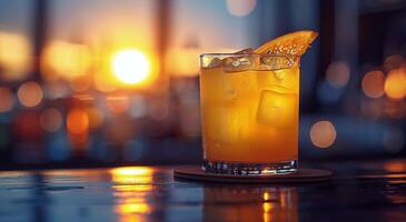 AI generated Close Up of a Drink on a Table photo