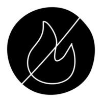 An icon design of no fire vector