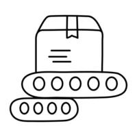 Conveyor belt icon, editable vector