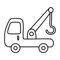conceptual lineal diseño icono de remolcar camión vector