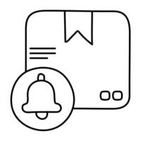 A unique design icon of parcel notification vector