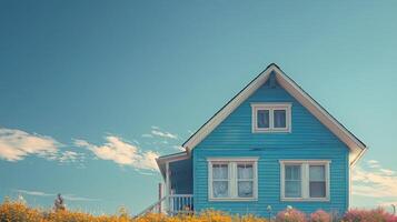 AI generated Small House on Lush Green Field photo