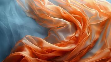 AI generated Close Up of Orange and Blue Fabric photo