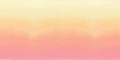 Hand-drawn watercolor texture background, gradient from yellow to coral, pink colors. For sunset skies, decoration and design. Seamless long horizontal border vector