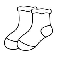 A linear design icon of socks vector