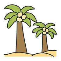 A colored design icon of beach Tree vector