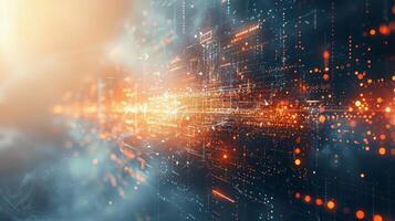 AI generated Abstract Background With Bright Lights and Blurs photo