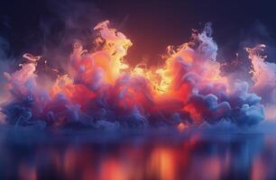 AI generated Group of Clouds Floating on Water photo