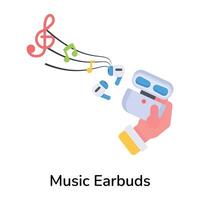 Trendy Music Earbuds vector