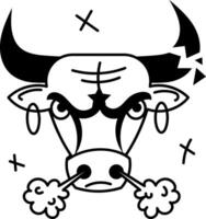 Trendy Angry Bull vector