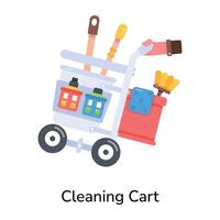 Trendy Cleaning Cart vector