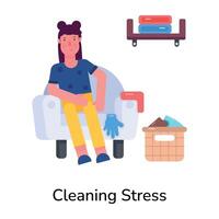 Trendy Cleaning Stress vector