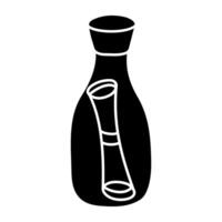 Premium design icon of message bottle vector