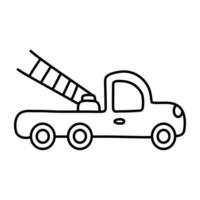 Conceptual linear design icon of tow truck vector