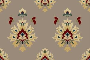 ikat tribal indio sin costura modelo. étnico azteca tela alfombra mandala ornamento nativo boho cheurón textil.geometrico africano americano oriental tradicional vector ilustraciones. bordado estilo.