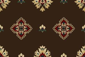 ikat tribal indio sin costura modelo. étnico azteca tela alfombra mandala ornamento nativo boho cheurón textil.geometrico africano americano oriental tradicional vector ilustraciones. bordado estilo.