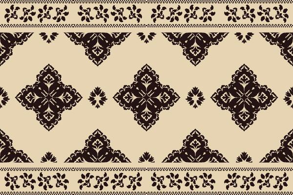Ikat tribal Indian seamless pattern. Ethnic Aztec fabric carpet mandala ornament native boho chevron textile.Geometric African American oriental traditional vector illustrations. Embroidery style.