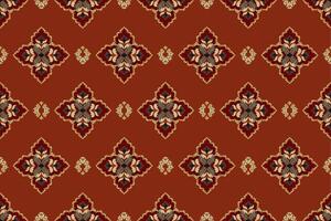 ikat tribal indio sin costura modelo. étnico azteca tela alfombra mandala ornamento nativo boho cheurón textil.geometrico africano americano oriental tradicional vector ilustraciones. bordado estilo.