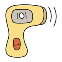 An editable design icon of infrared thermometer vector