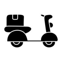 Scooter delivery icon, editable vector