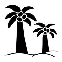 A colored design icon of beach Tree vector